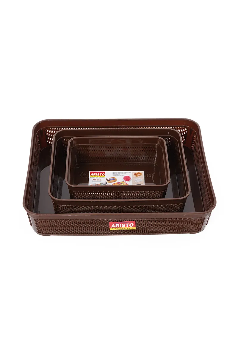 Aristo Plastic Athena Basket Set - 3pcs 036147BROPLA