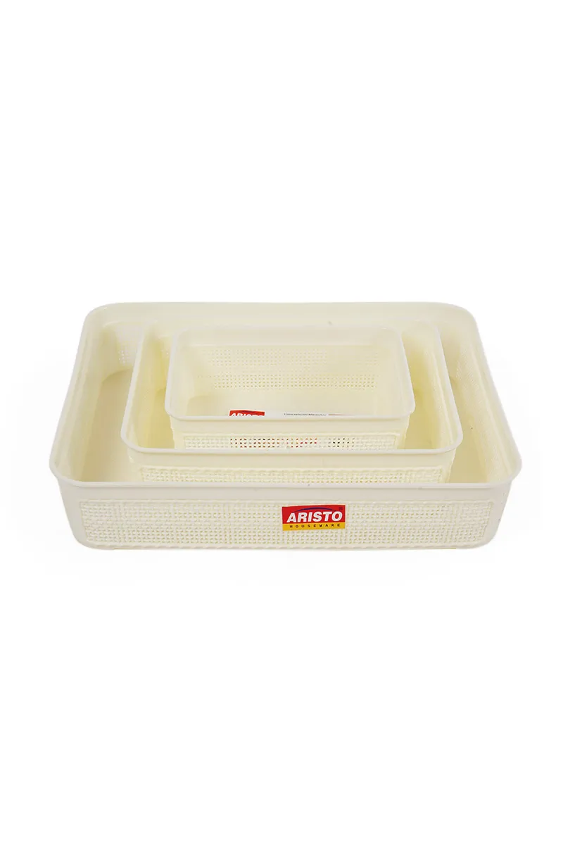 Aristo Plastic Athena Basket Set - 3pcs 036147CREPLA