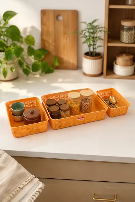 Aristo Plastic Athena Basket Set - 3 Pcs
