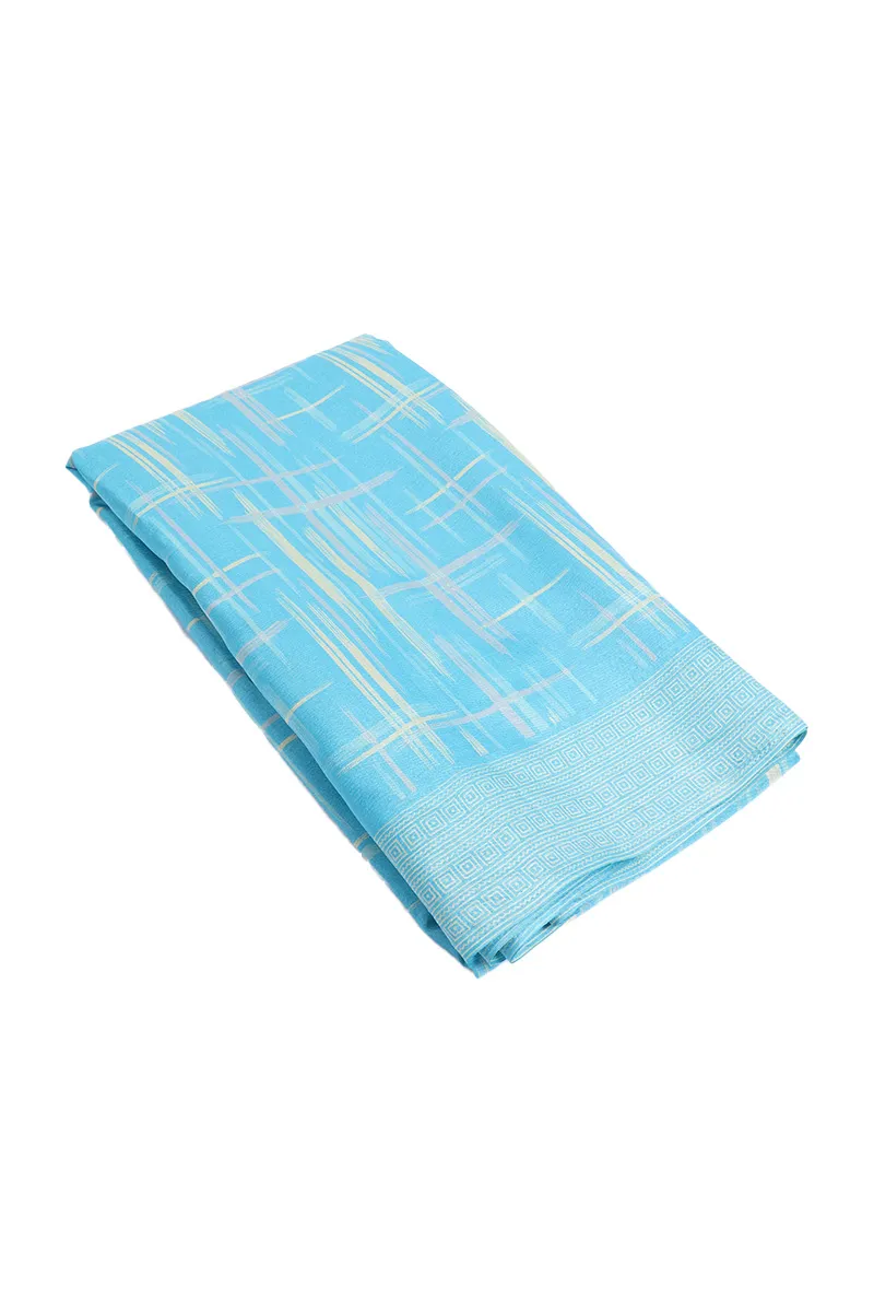 Synthetic Abstract Printed Saree for Women 036222SKYBLUFRESIZ