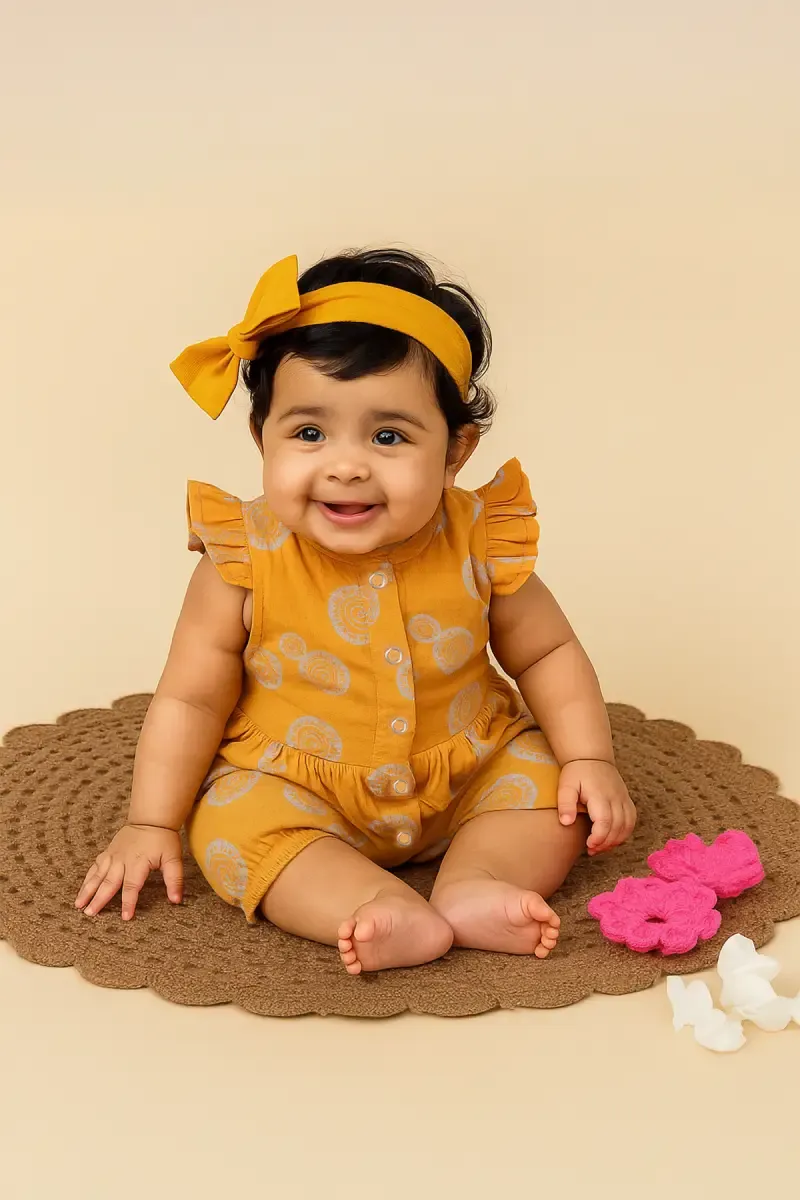 Muslin Rompers for Babies - Orange