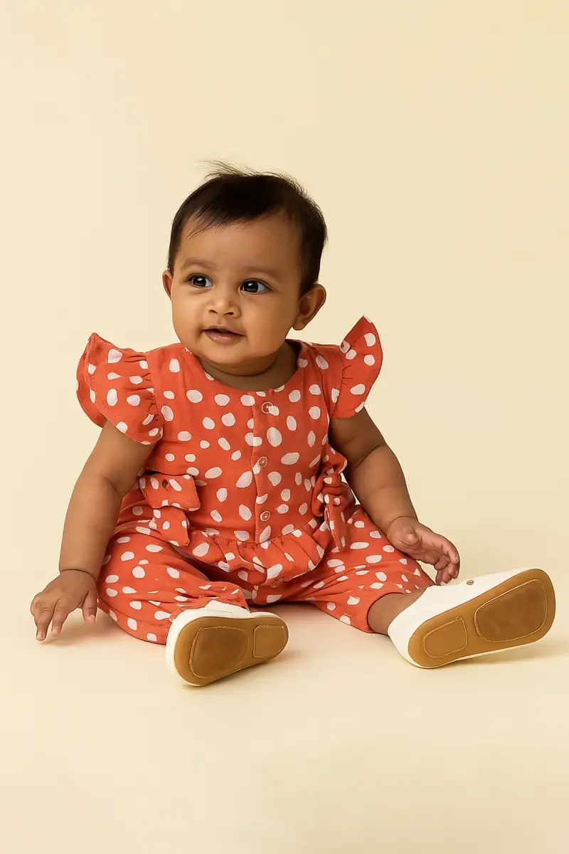 Muslin Rompers for Babies - Rust Orange 036396RUSORA612