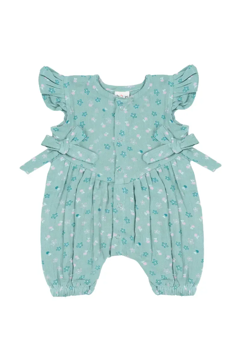Muslin Rompers for Babies - Light Sea Green