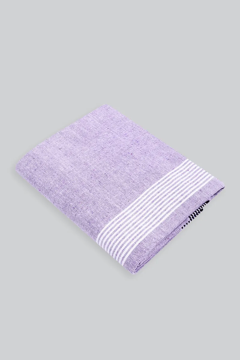 Men cotton solid dhoti with border 036496PUR2MTR