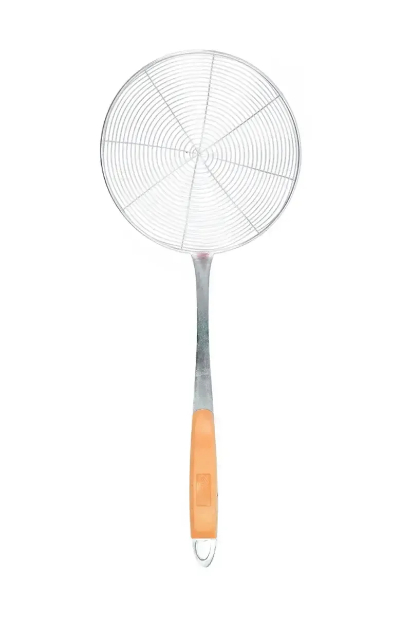 Stainless Steel Oil Strainer, with Plastic Handle Orange - 43 Cm