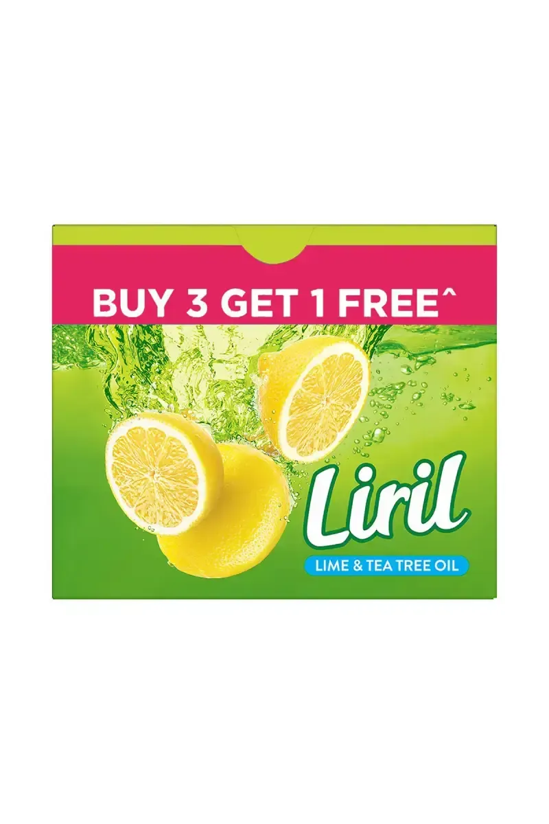 Liril Lemon and Tea Tree Oil Soap (Green)- Buy 3 Get 1 Free (Each 125gm)