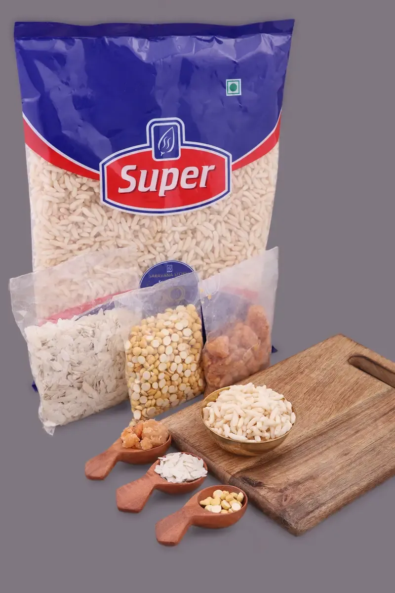 Puffed Rice Combo (Pori, Aval, Vellam, Pottu Kadalai)- 500gm (Net)
