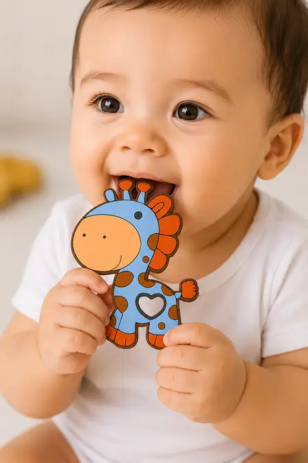 Silicone Cartoon Teether for Babies -  Pink