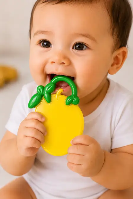 Silicone Baby Fruit Teether -  Yellow