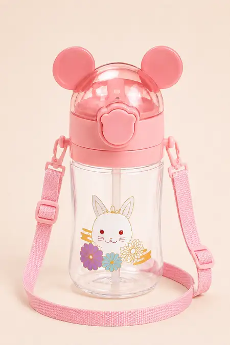 Sipper with Straw & Strap for Babies ( 250ml) -  Peach