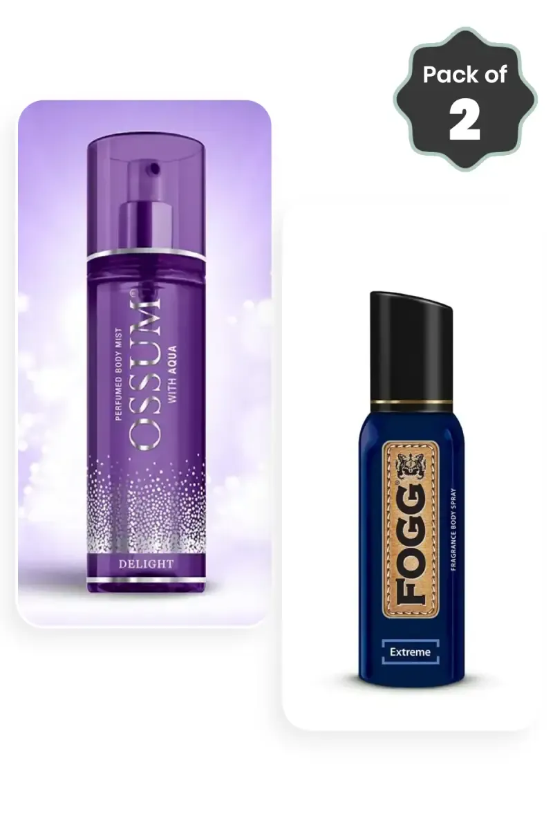 Fogg Ossum Delight Body Mist For Women (115ml) + Fogg Extreme Body Spray for Men (150ml)
