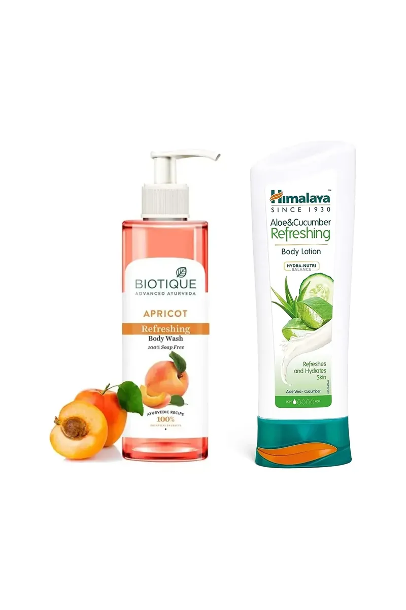 Aloe & Cucumber Body Lotion + Apricot Body Wash Combo