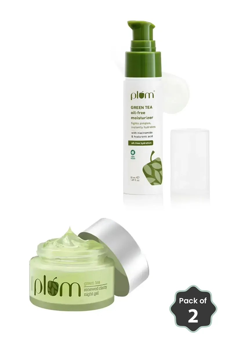 Plum Green Tea Hydration Combo (Moisturizer + Night Gel)