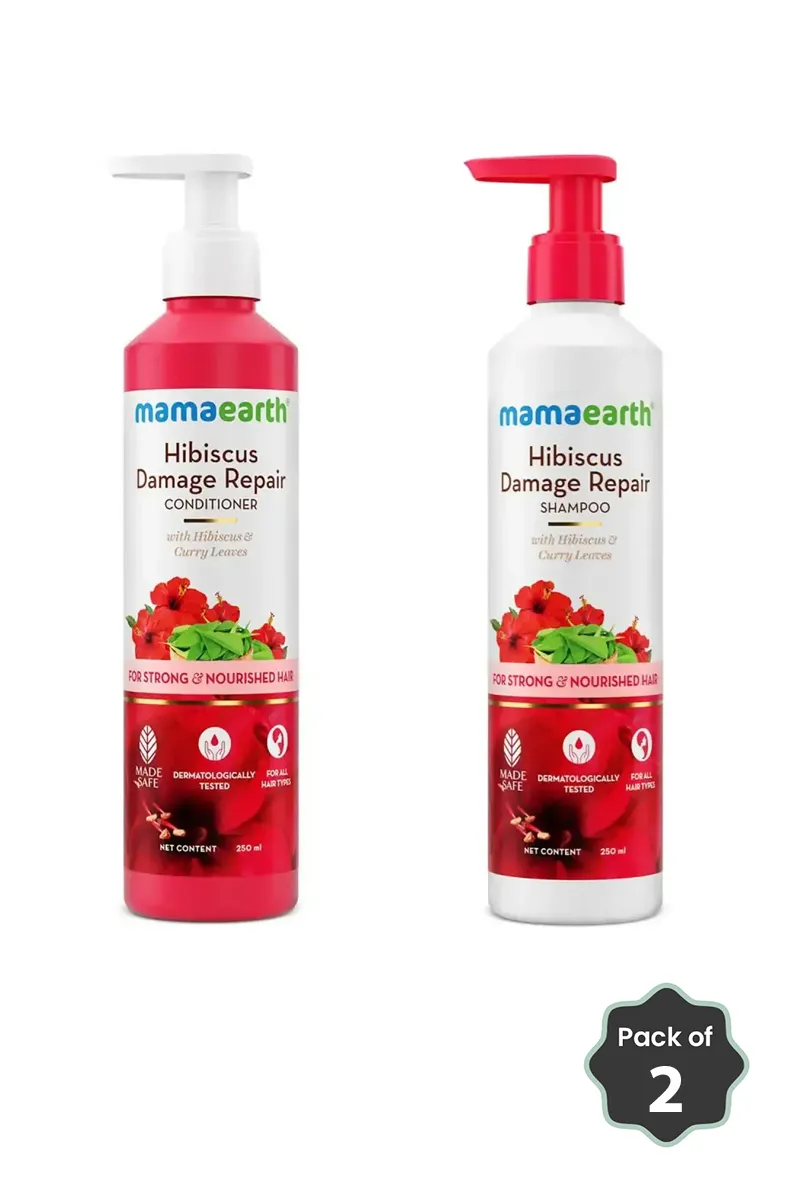 Mamaearth Hibiscus Damage Repair Hair Care Combo (Shampoo + Conditioner)