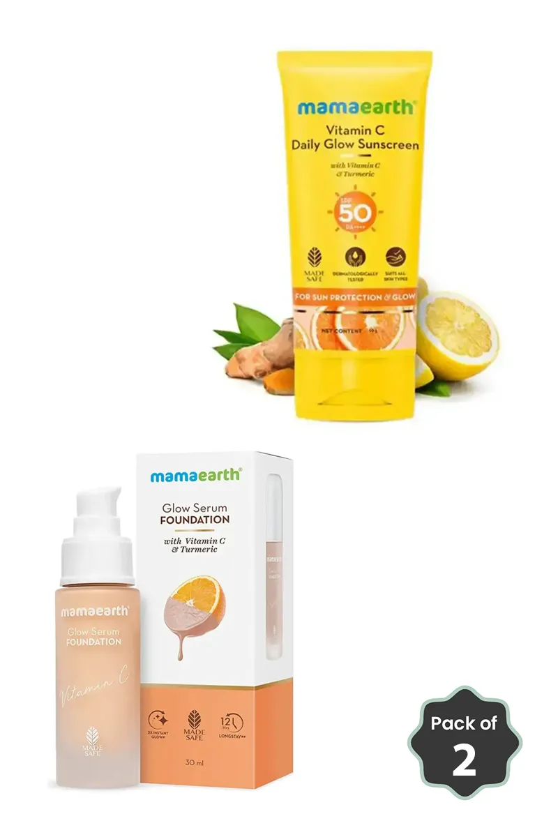 Mamaearth Vitamin C Glow Foundation & Sunscreen Combo (04 Sand Glow) 