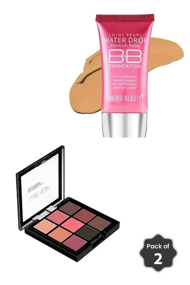 Swiss Beauty BB Foundation & Eyeshadow Palette Combo (Shade 06 & Shade 6)  