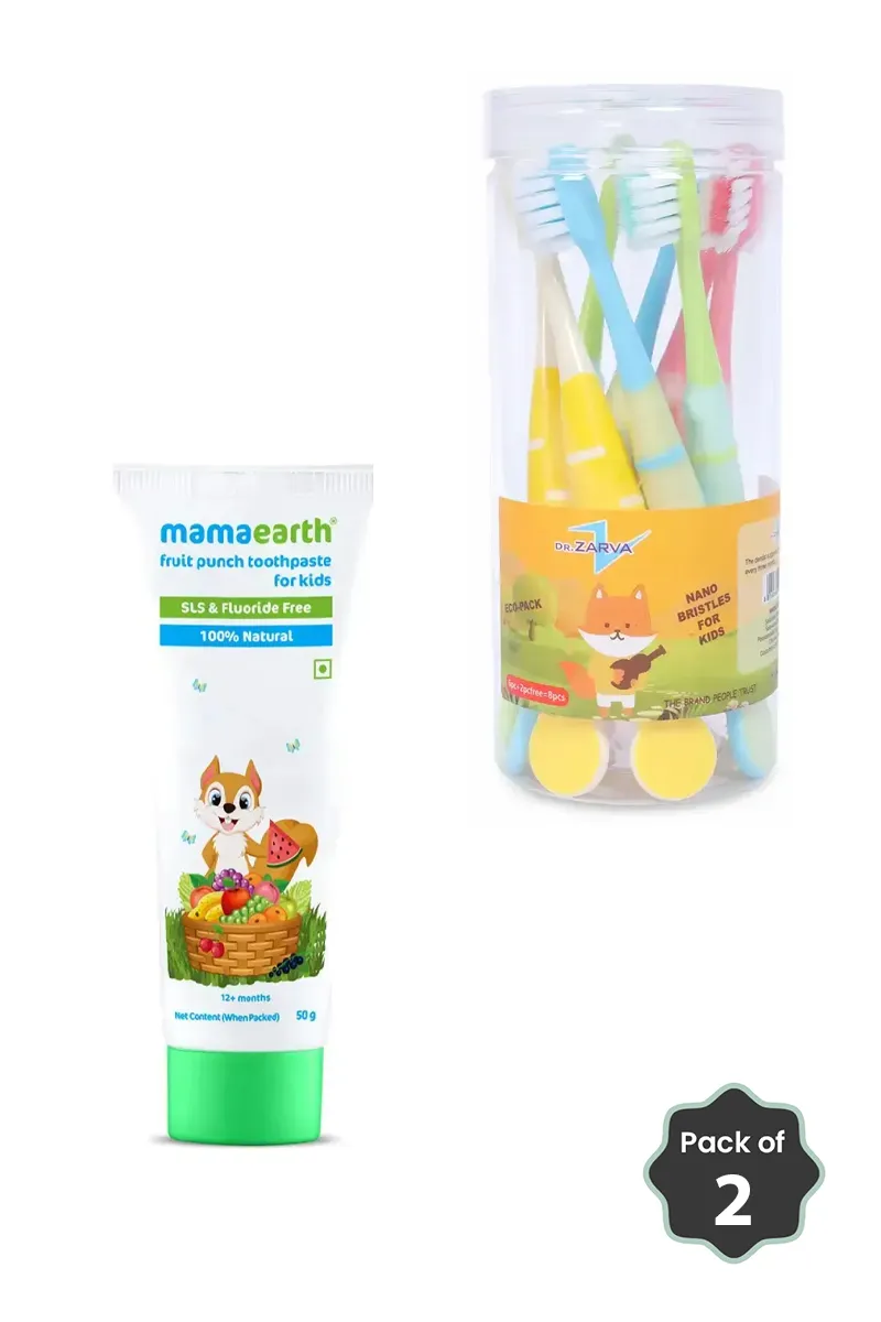 Kids Oral Care Combo (Toothpaste + Toothbrush Set) 2