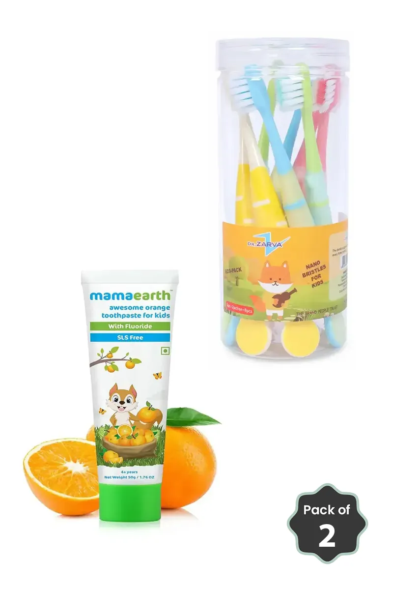Kids Orange Toothpaste & Toothbrush Combo 2