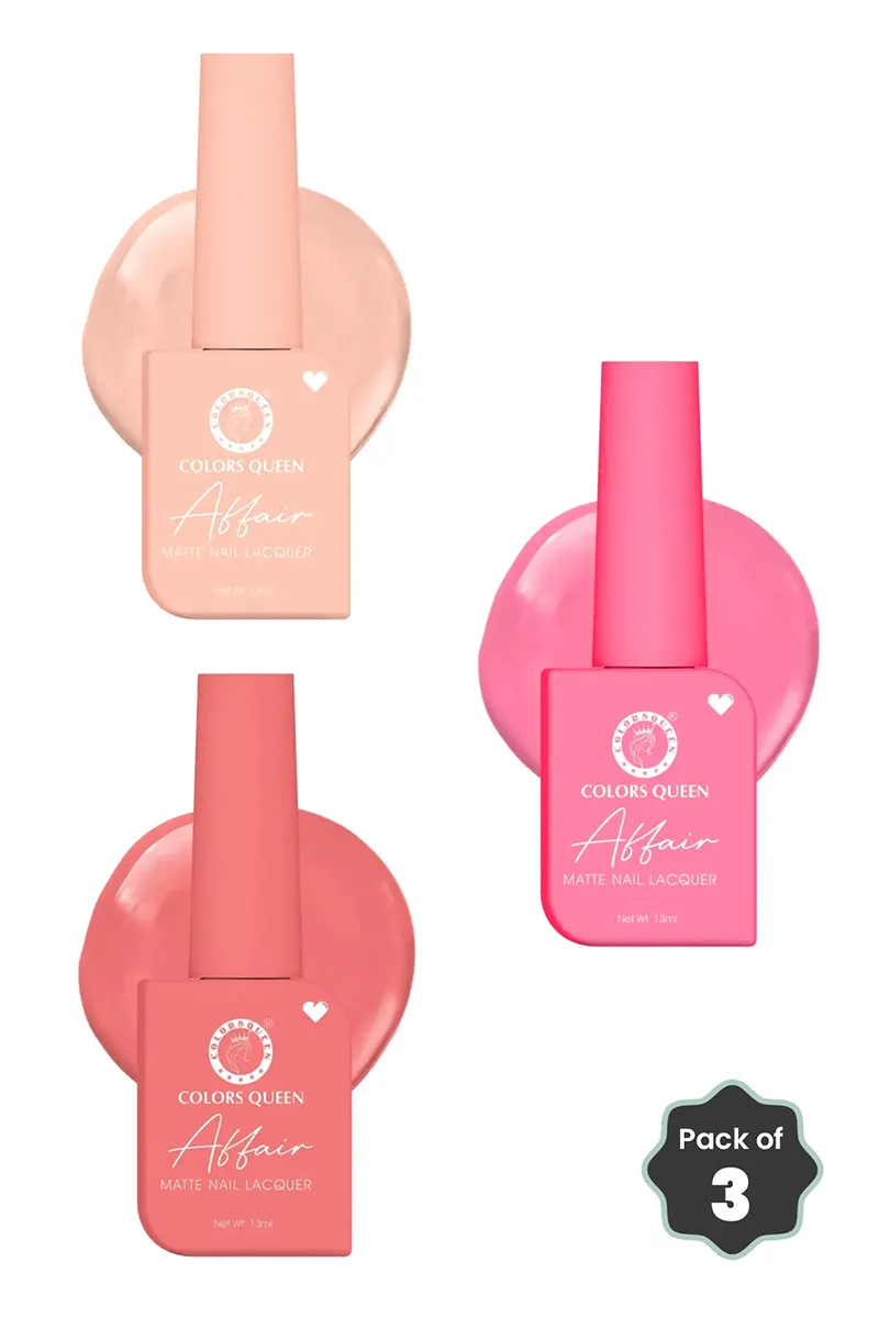 Colors Queen Affair Matte Nail Lacquer Combo – Shades 23, 29 & 56 (13ml Each) 3