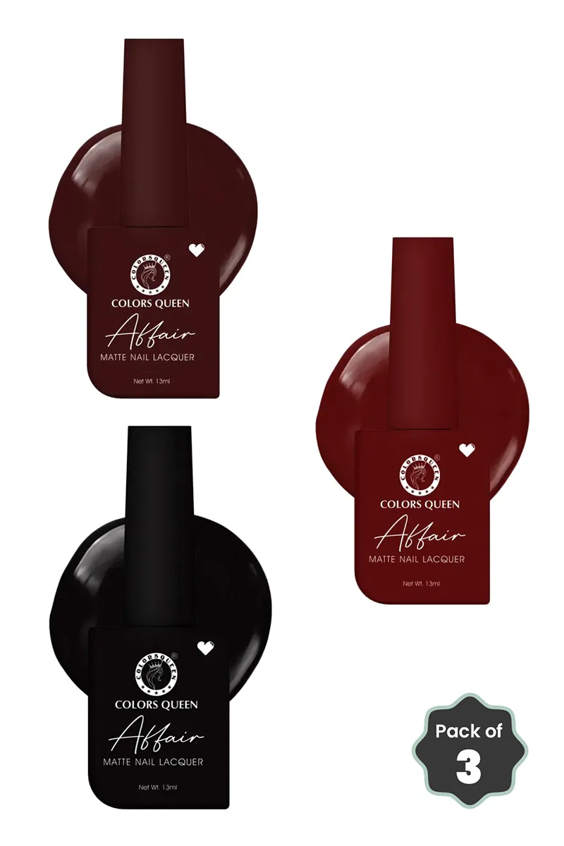 Colors Queen Affair Matte Nail Lacquer Combo – Shades 43, 32 & 38 (13ml Each) 3