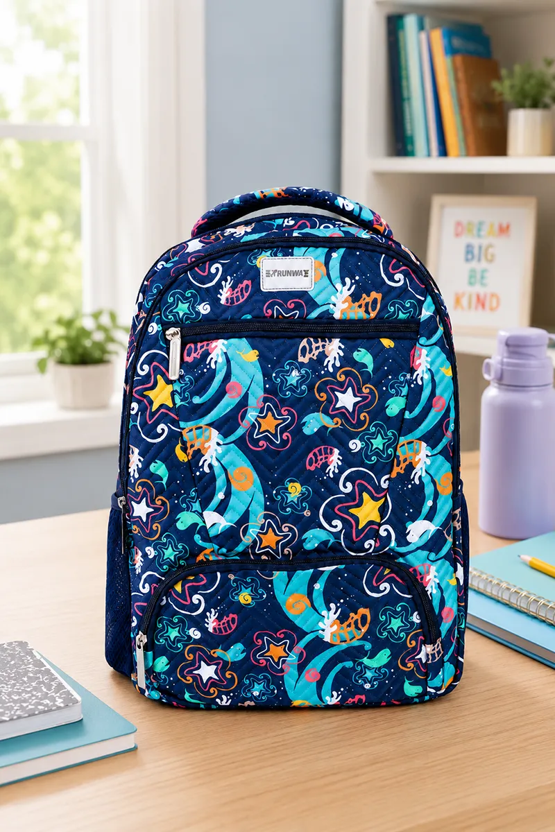 Printed College Backpack for Girls