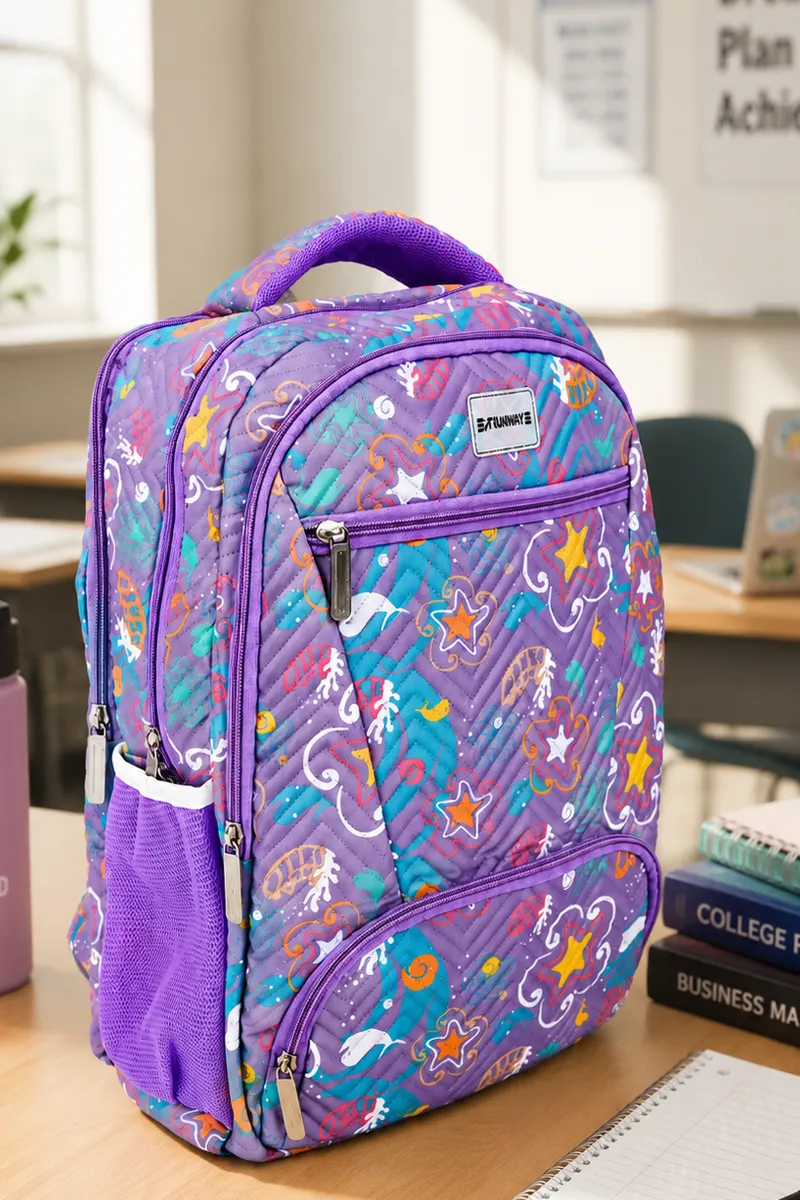 Printed College Backpack for Girls