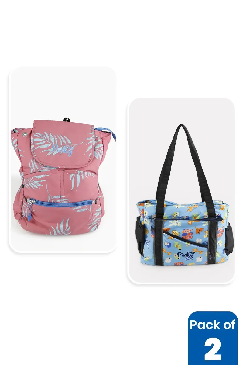 Printed Backpack & Handbag Combo for Girls