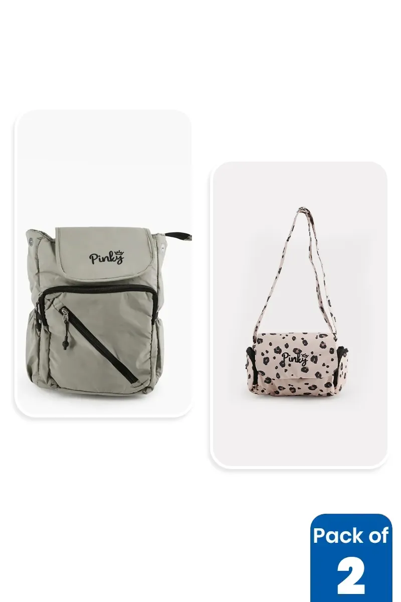 Printed Backpack & Sling Bag Combo for Girls