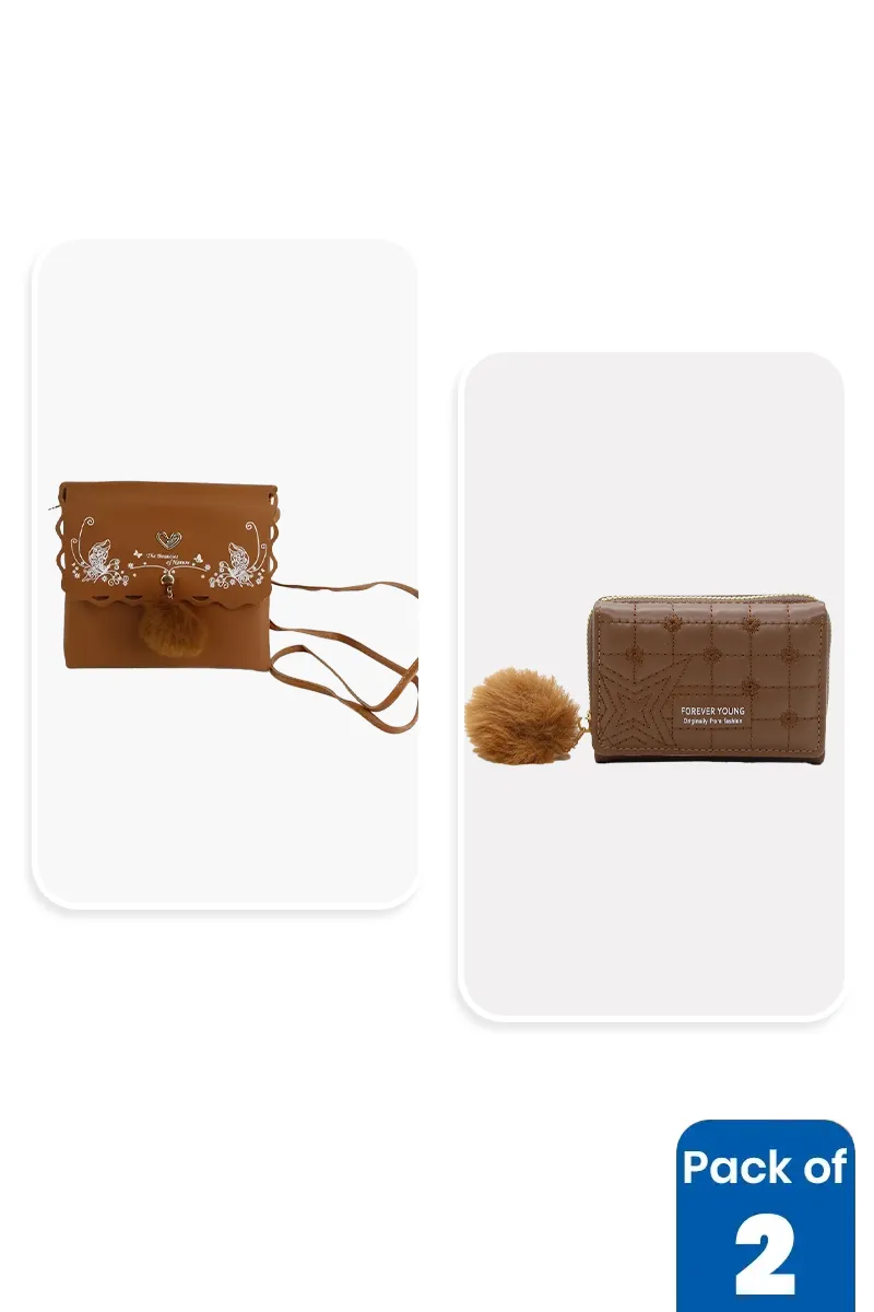 Printed Sling Bag & Purse Combo for Girls BGCOMBO00041MUL