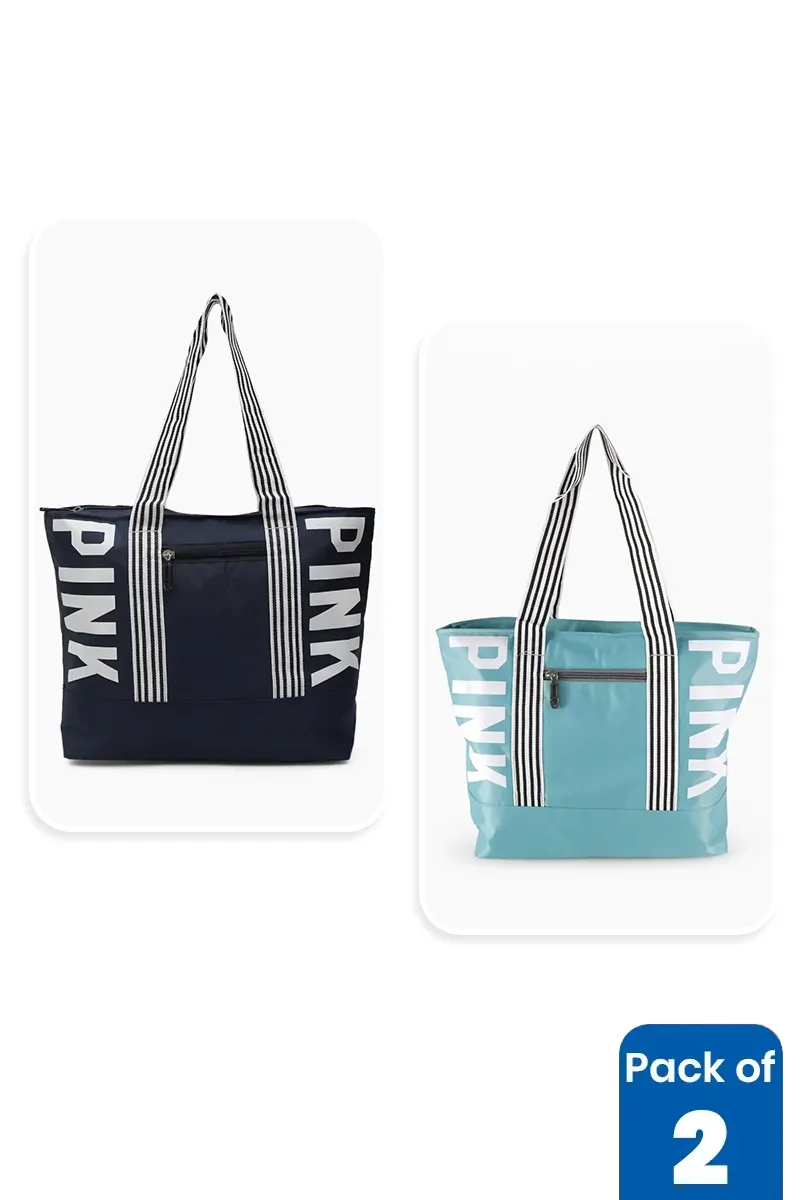 Pack of 2 Canvas Tote Bags for Girls