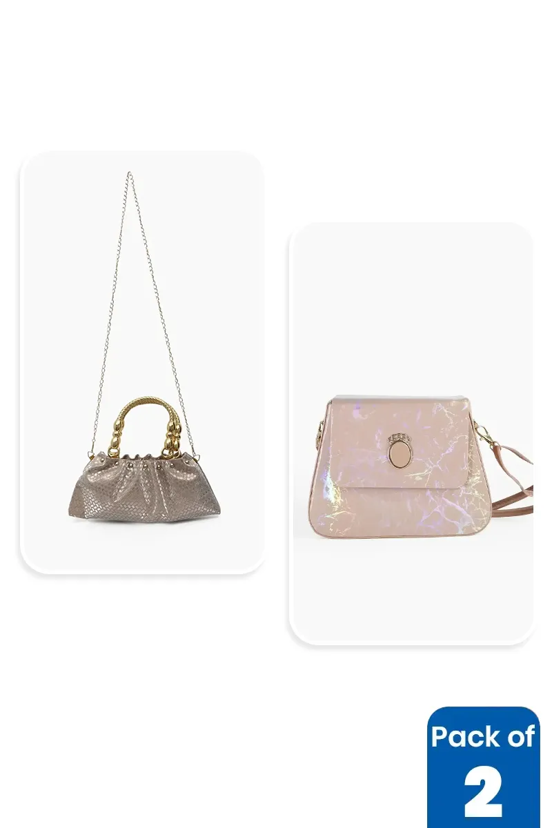 Combo of 2 Partywear Sling Bags for Women & Girls