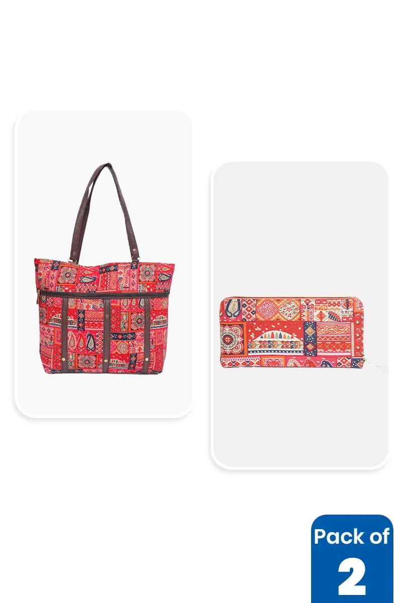 Printed Hand Bag & Purse Combo for Women