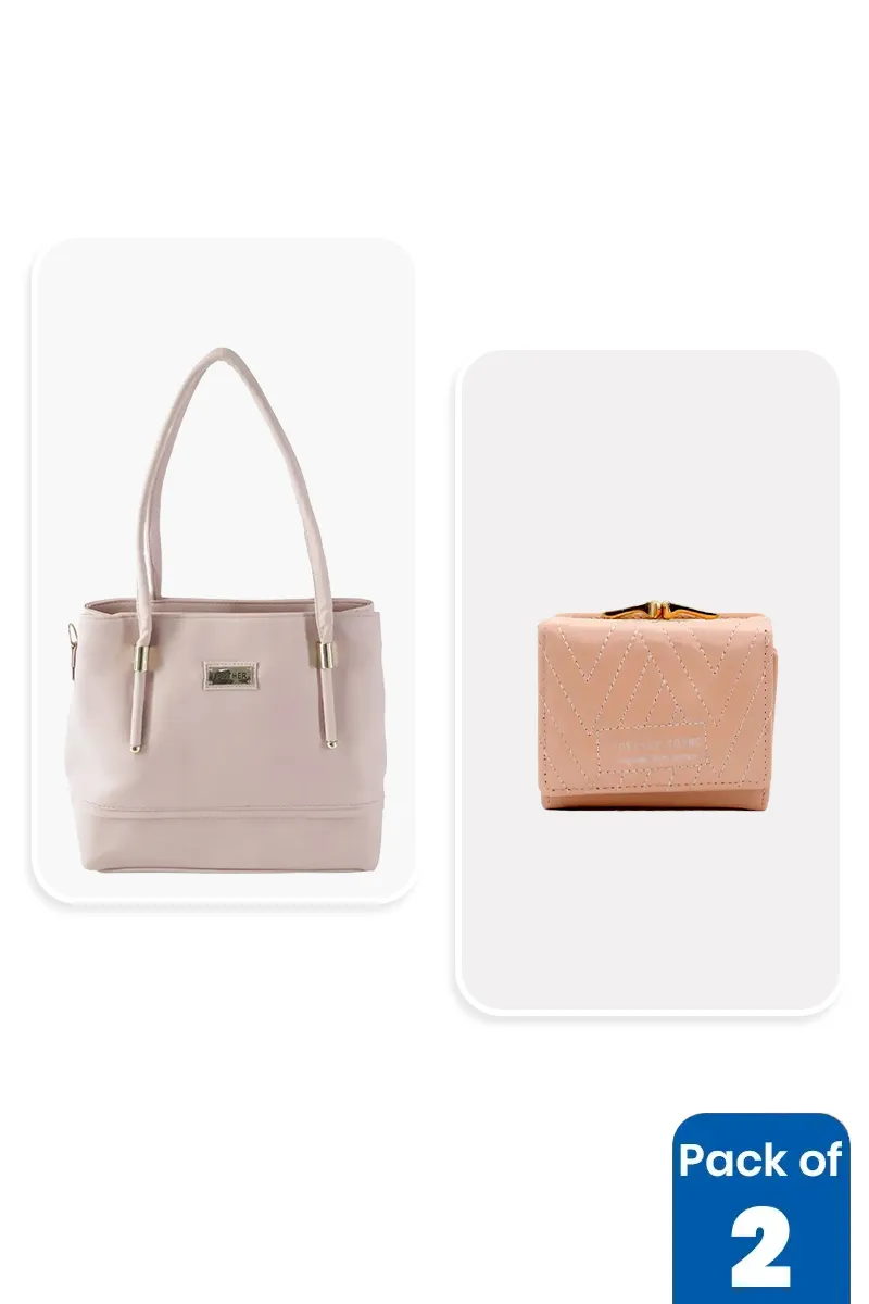 Casual Hand Bag & Bi-Fold Purse Combo for Women