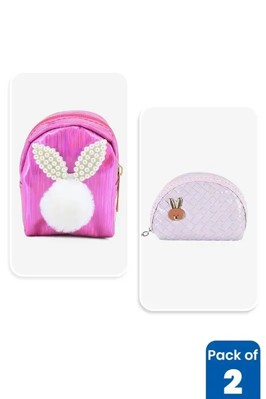 Cute Bunny & Woven Design Purse Combo for Girls