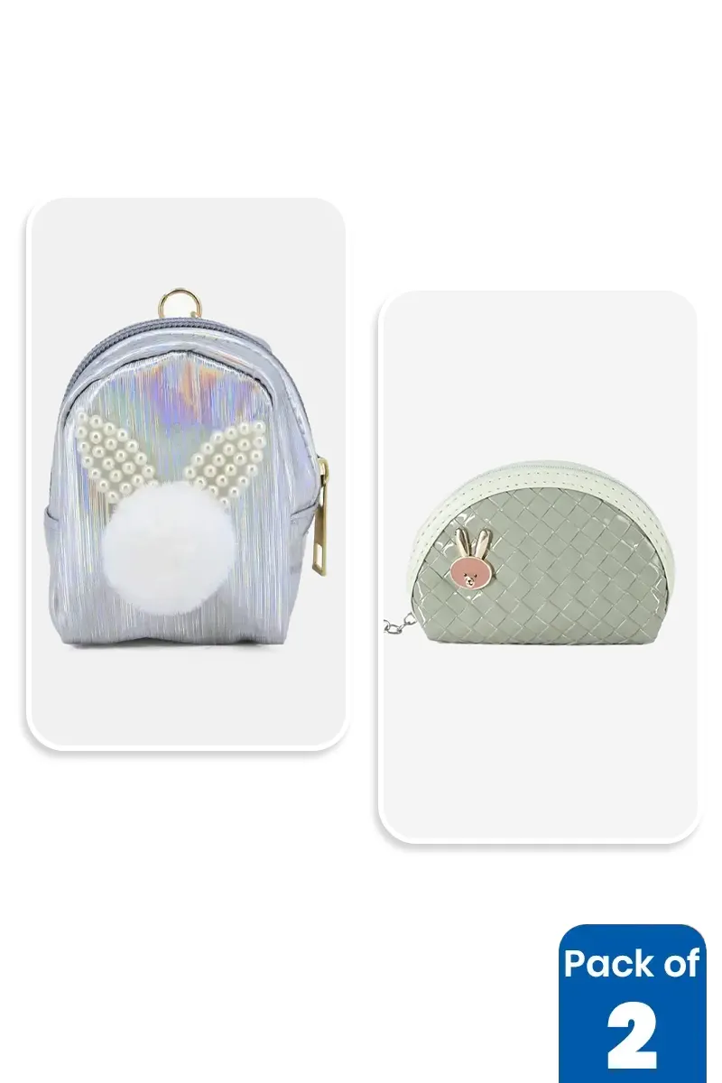 Cute Bunny & Woven Design Purse Combo for Girls