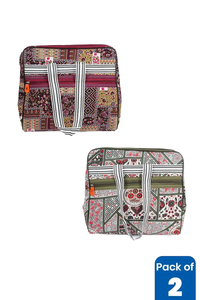 Pack of 2 Boho Print Travel Handbags for Women