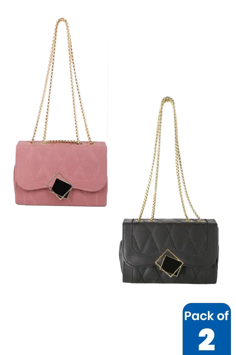 Pack of 2 Stylish Sling Bags for Girls