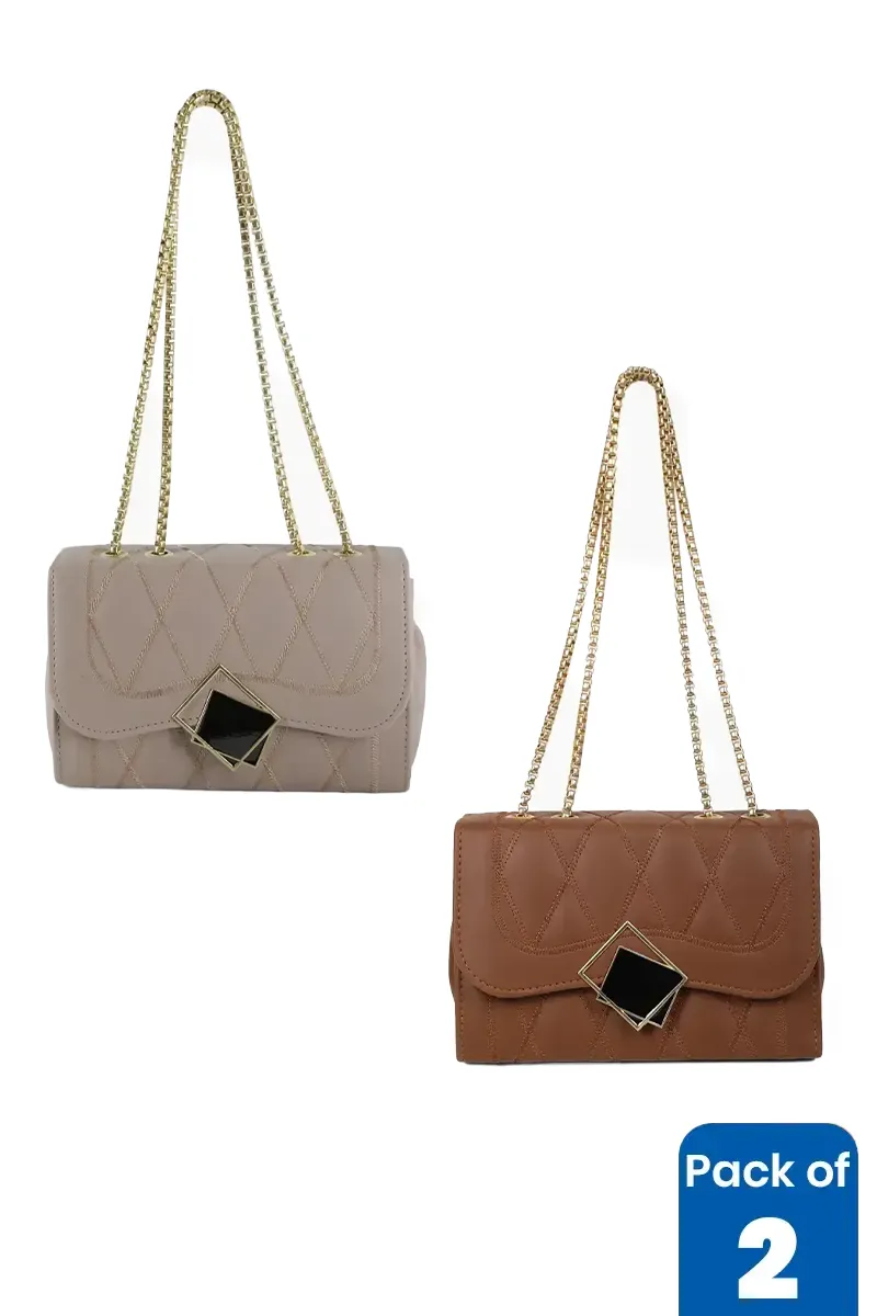 Pack of 2 Stylish Sling Bags for Girls