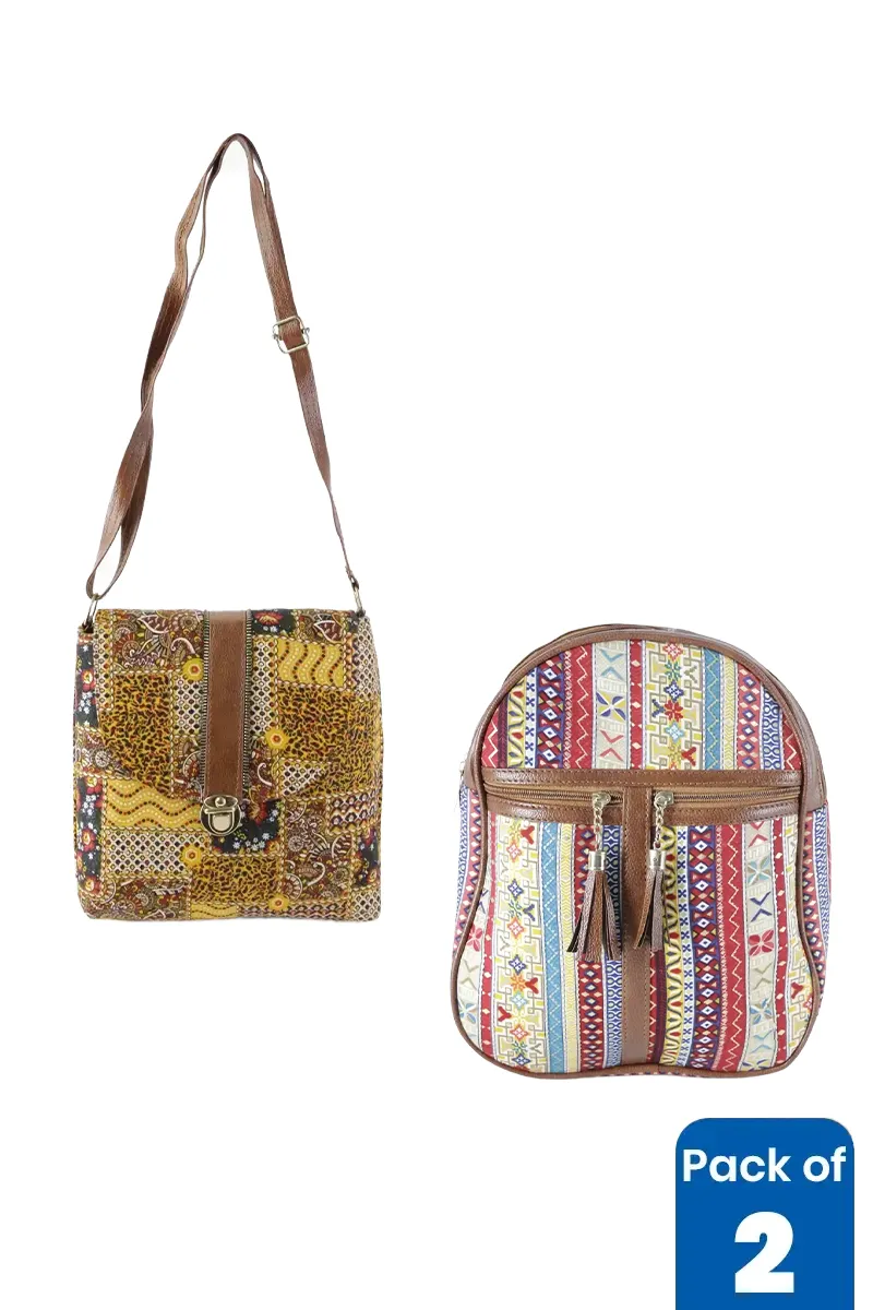 Sling Bag & Casual Backpack Combo for Women - Pack of 2