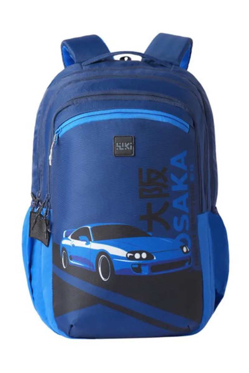 Thryll 40 L JDM Car Printed School Bag with Rain Cover BGDSSCH017BLU