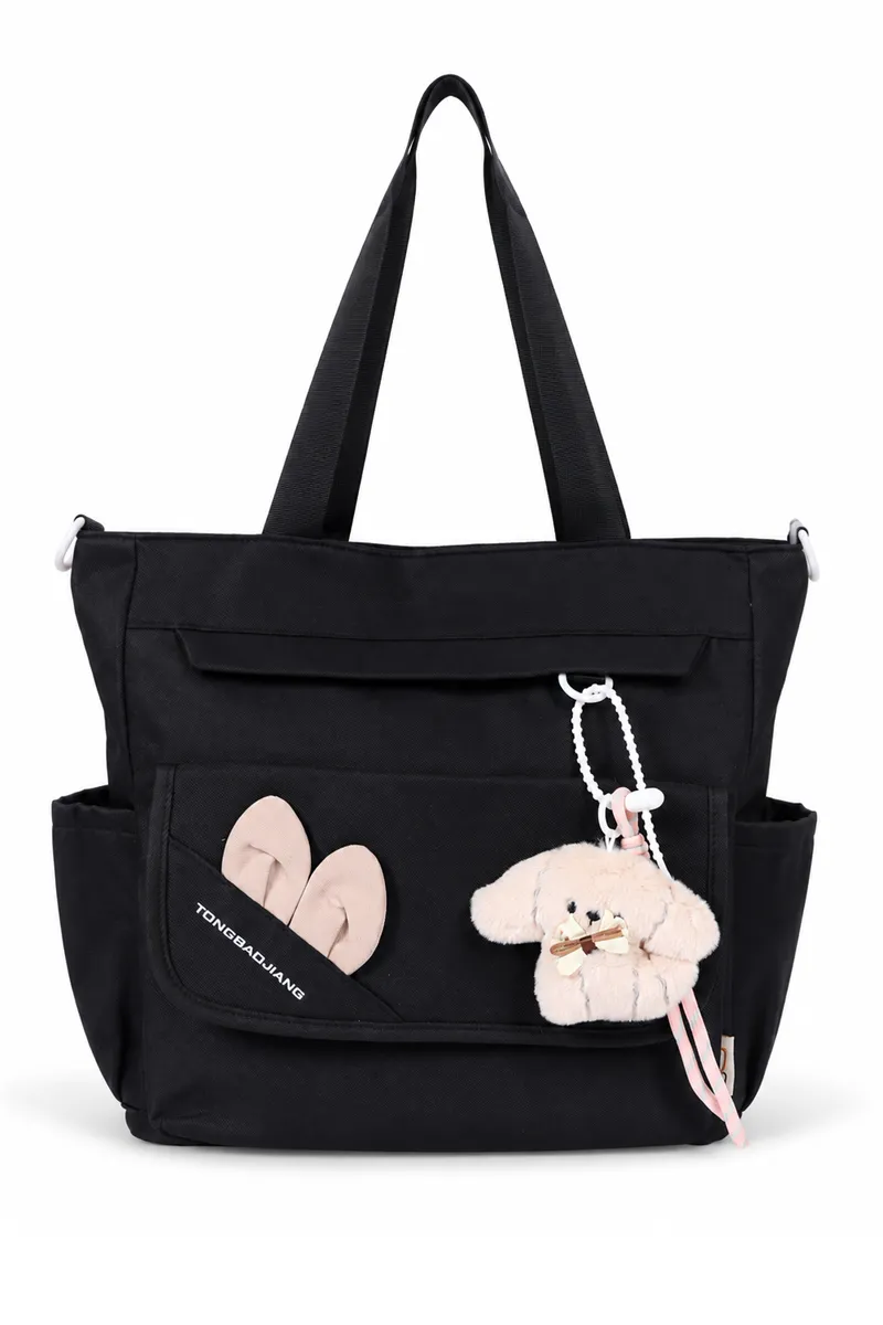 Casual Handbag for Girls with Teddy Keychain