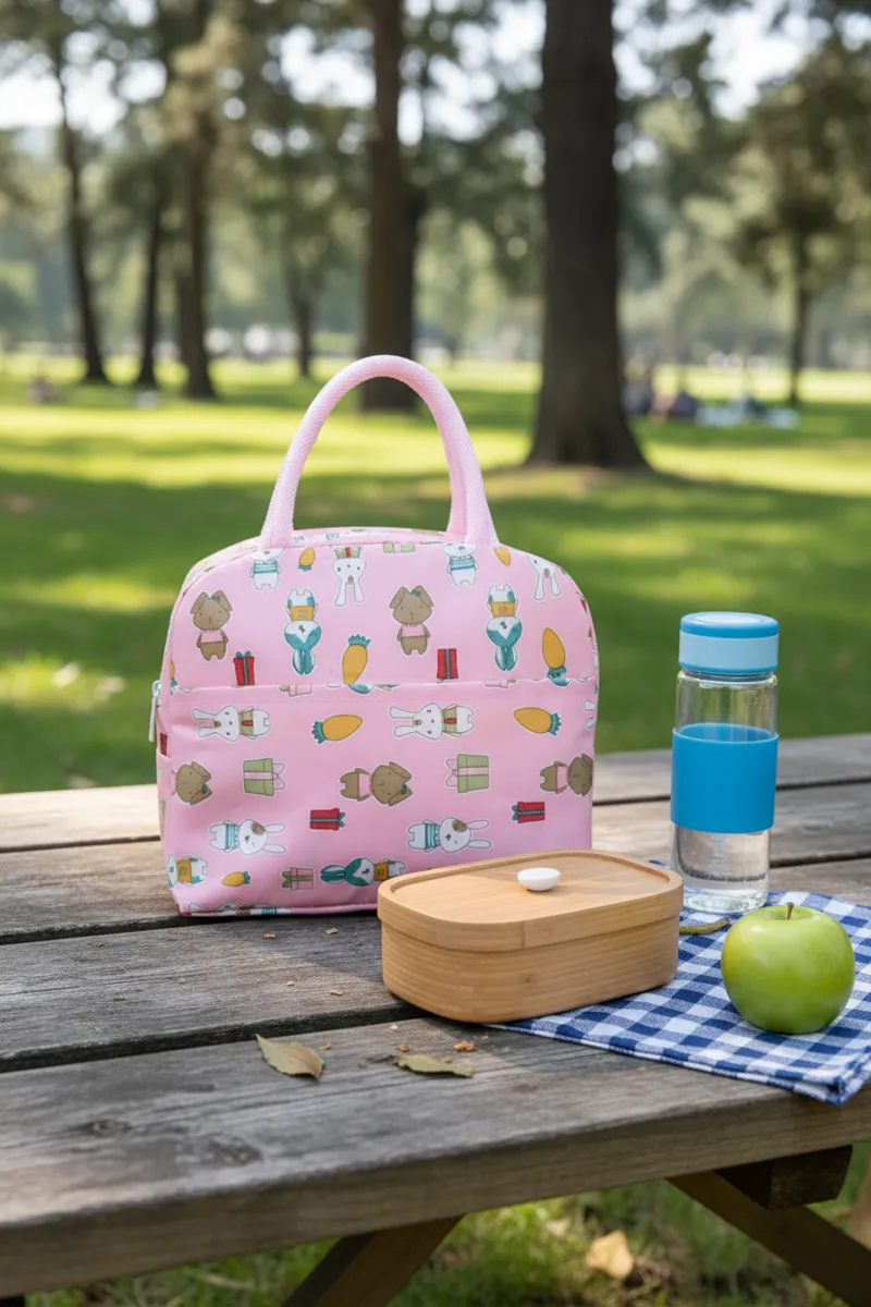 Bunny Print Insulated Lunch Bag for Kids