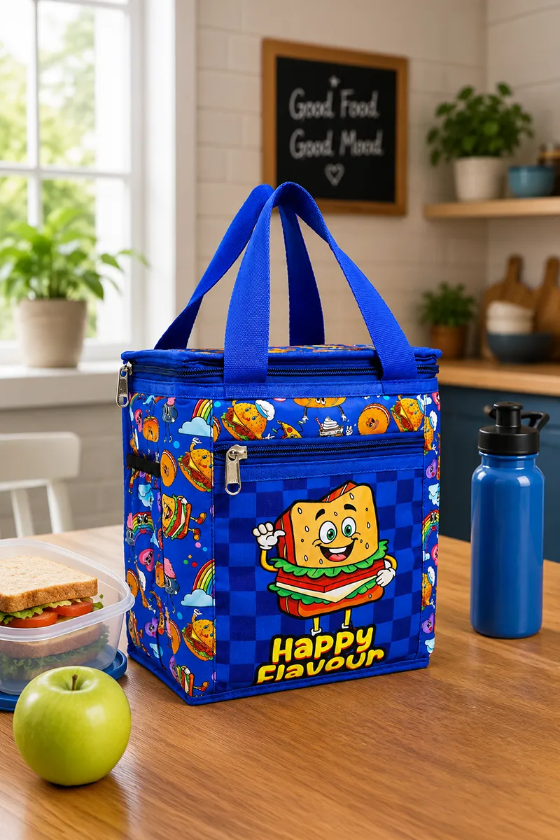 Insulated Printed Lunch Bag for Kids BGL000039BLU