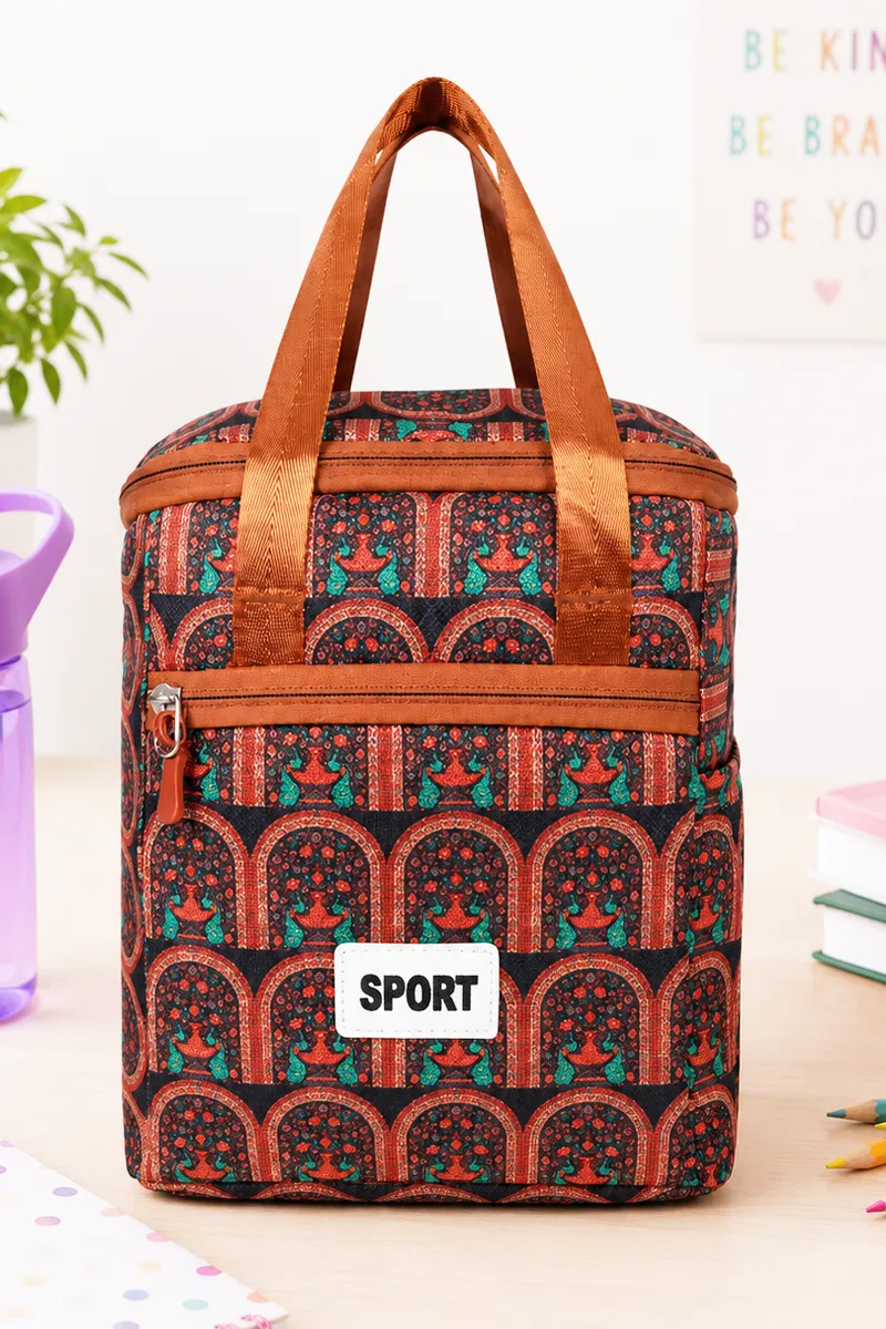 Padded Insulated Printed Lunch Bag for School Kids
