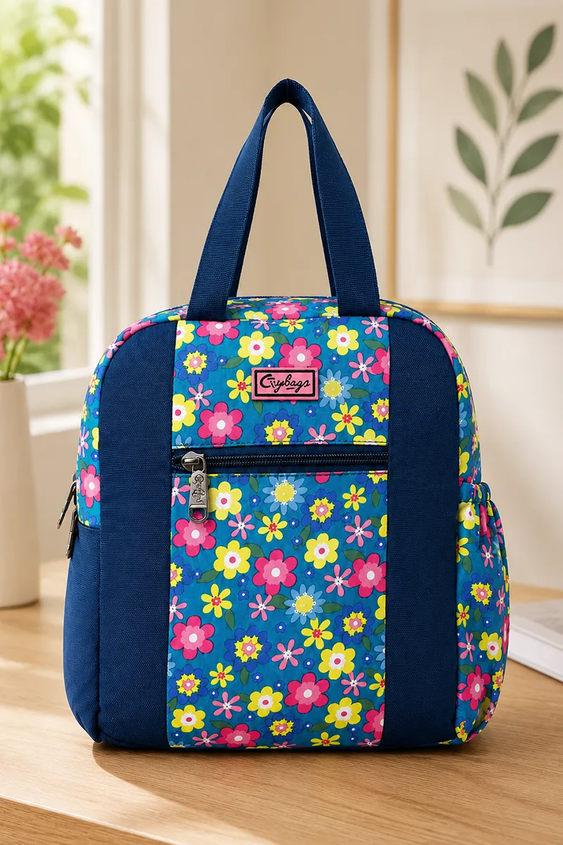 Floral Printed Padded Insulated Lunch Bag for Kids