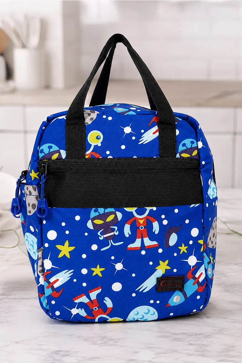 Space Theme Padded Insulated Lunch Bag for Kids