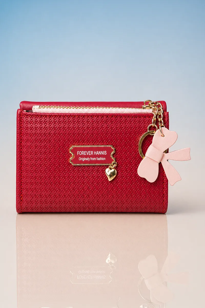 Stylish Purse with Cute Charm Keychain for Women