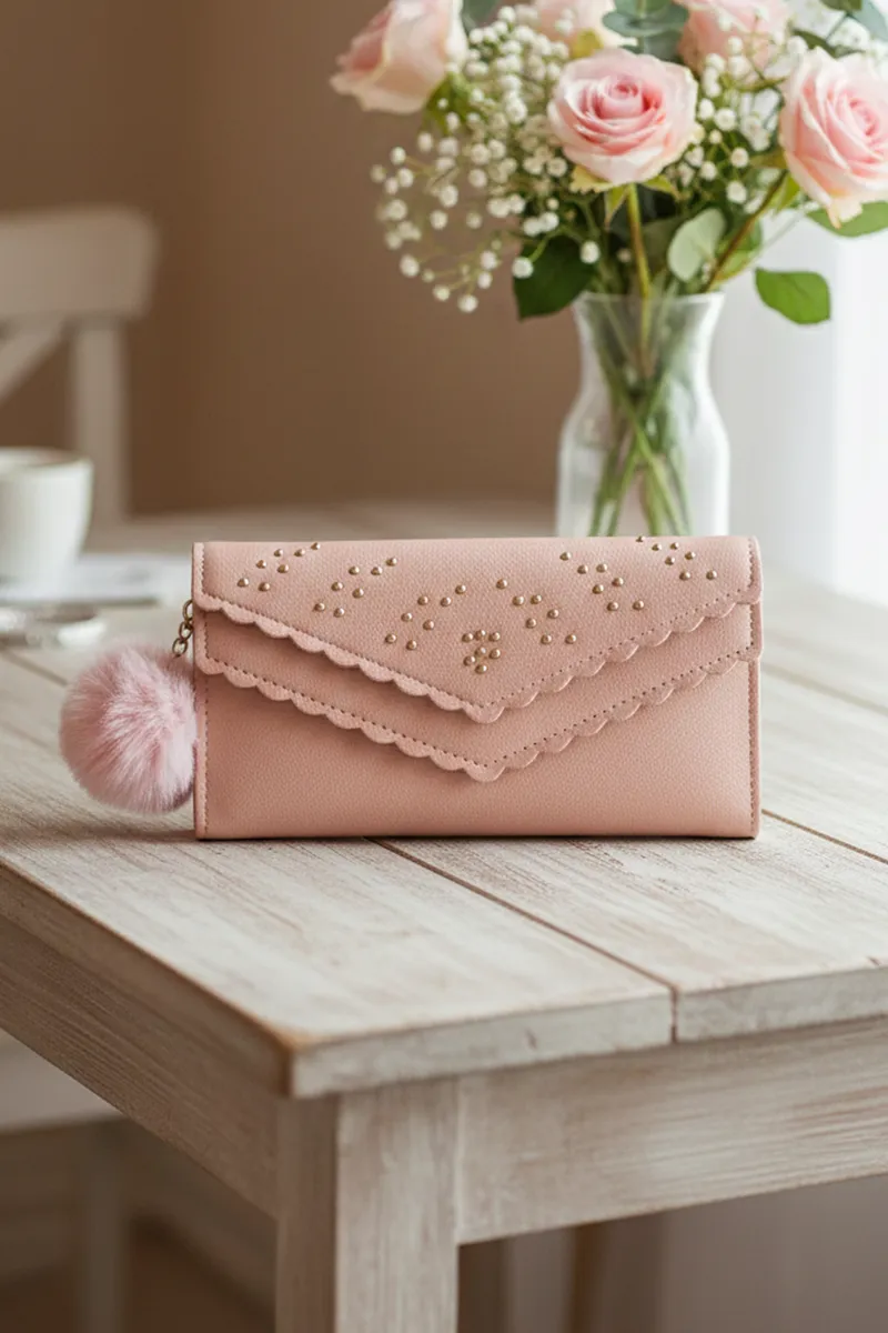 Stylish Decorative Beads Wallet for Womens & Girls  BGP000006PEA