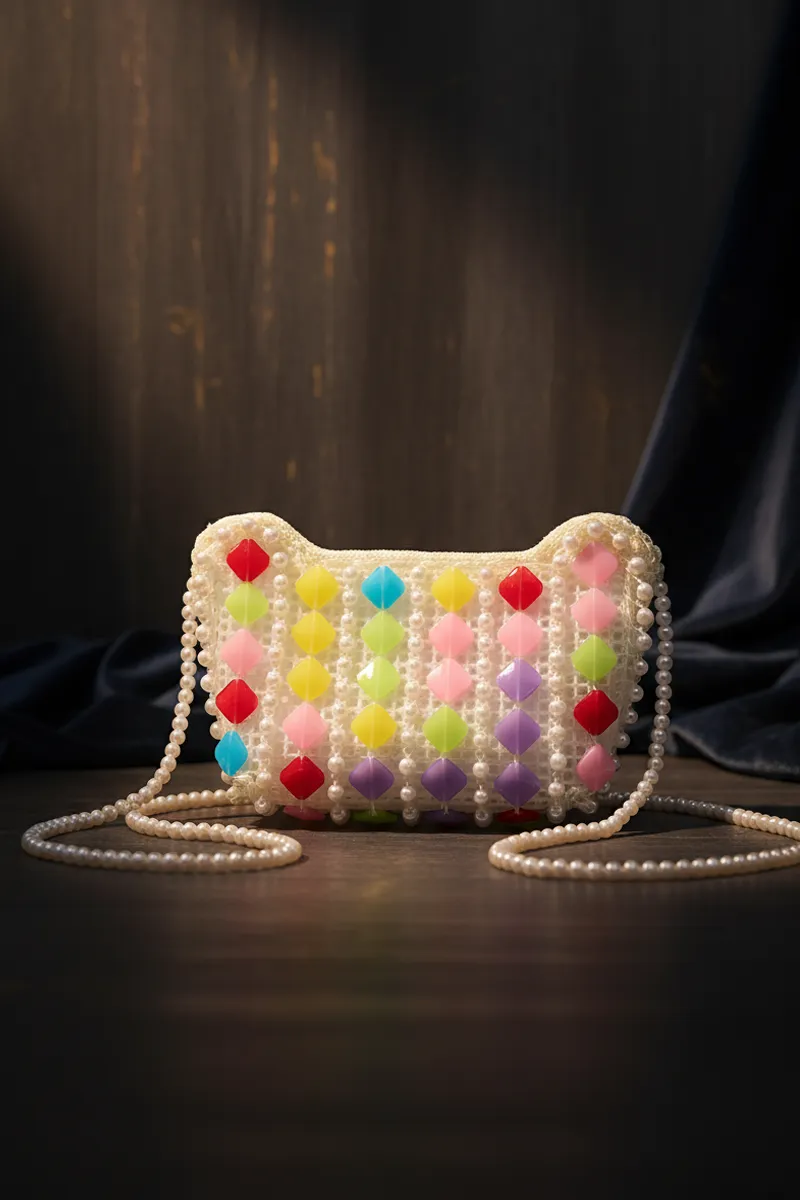Handmade Fancy Beads Sling Bag for Girls