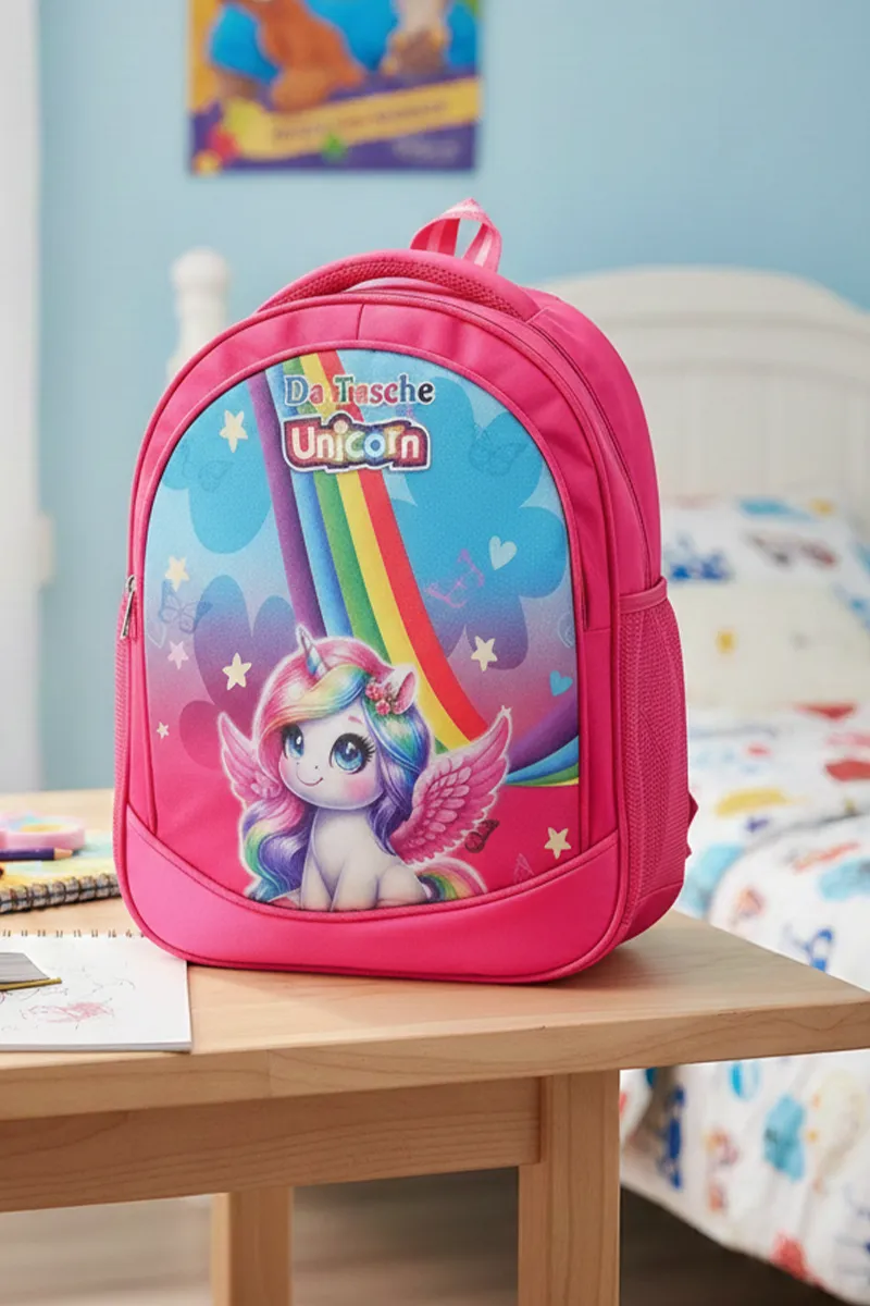 Unicorn Design Multi-Pockets School Backpack for Kids - 12L